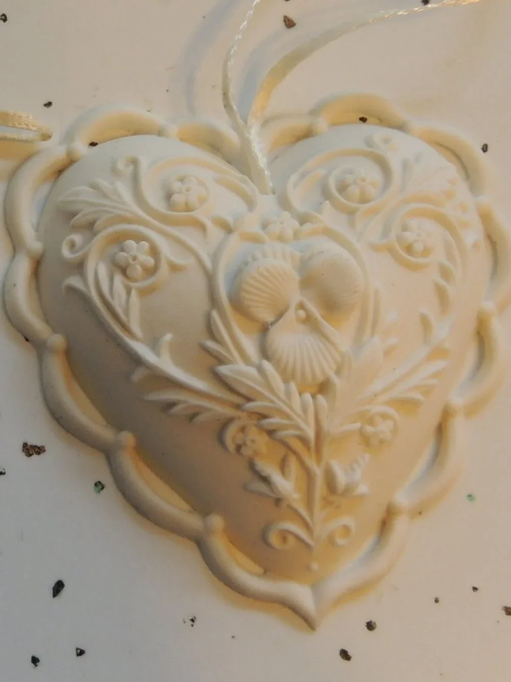 TWO Margaret Furlong Heart Ornaments